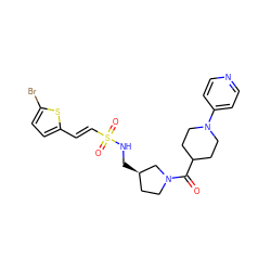 O=C(C1CCN(c2ccncc2)CC1)N1CC[C@@H](CNS(=O)(=O)/C=C/c2ccc(Br)s2)C1 ZINC000028955932