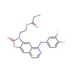 O=C(CBr)OCCn1c(=O)oc2cc3ncnc(Nc4ccc(F)c(F)c4)c3cc21 ZINC001772613009