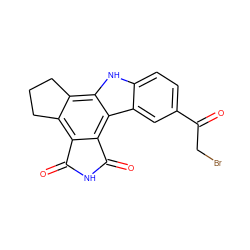 O=C(CBr)c1ccc2[nH]c3c4c(c5c(c3c2c1)C(=O)NC5=O)CCC4 ZINC000028897024