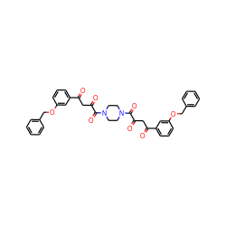 O=C(CC(=O)c1cccc(OCc2ccccc2)c1)C(=O)N1CCN(C(=O)C(=O)CC(=O)c2cccc(OCc3ccccc3)c2)CC1 ZINC000150344520