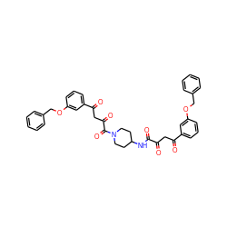 O=C(CC(=O)c1cccc(OCc2ccccc2)c1)C(=O)NC1CCN(C(=O)C(=O)CC(=O)c2cccc(OCc3ccccc3)c2)CC1 ZINC000150592274