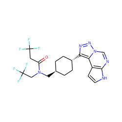 O=C(CC(F)(F)F)N(CC(F)(F)F)C[C@H]1CC[C@H](c2nnn3cnc4[nH]ccc4c23)CC1 ZINC001772646755