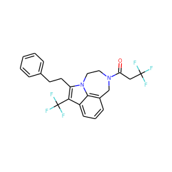 O=C(CC(F)(F)F)N1CCn2c(CCc3ccccc3)c(C(F)(F)F)c3cccc(c32)C1 ZINC000146243436