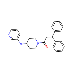 O=C(CC(c1ccccc1)c1ccccc1)N1CCC(Nc2cccnc2)CC1 ZINC000013729115