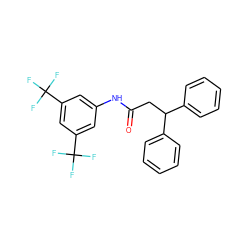 O=C(CC(c1ccccc1)c1ccccc1)Nc1cc(C(F)(F)F)cc(C(F)(F)F)c1 ZINC000029346579