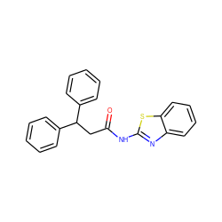 O=C(CC(c1ccccc1)c1ccccc1)Nc1nc2ccccc2s1 ZINC000000651288