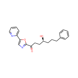 O=C(CC[C@@H](O)CCCc1ccccc1)c1ncc(-c2ccccn2)o1 ZINC000014980104