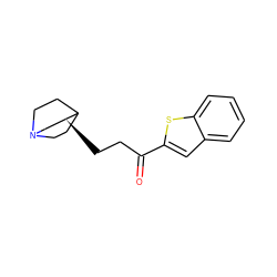 O=C(CC[C@@H]1CN2CCC1CC2)c1cc2ccccc2s1 ZINC000027212094