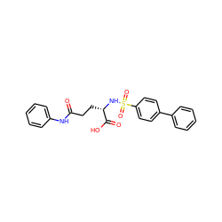 O=C(CC[C@H](NS(=O)(=O)c1ccc(-c2ccccc2)cc1)C(=O)O)Nc1ccccc1 ZINC000142556590