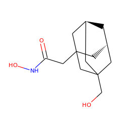 O=C(CC12C[C@H]3C[C@@H](CC(CO)(C3)C1)C2)NO ZINC000101666199