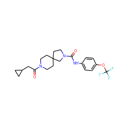 O=C(CC1CC1)N1CCC2(CC1)CCN(C(=O)Nc1ccc(OC(F)(F)F)cc1)C2 ZINC000096285149