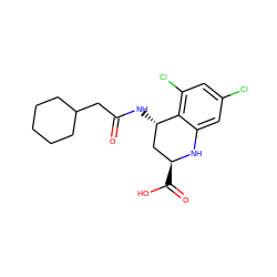 O=C(CC1CCCCC1)N[C@H]1C[C@H](C(=O)O)Nc2cc(Cl)cc(Cl)c21 ZINC000013455255