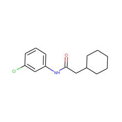 O=C(CC1CCCCC1)Nc1cccc(Cl)c1 ZINC000013644475