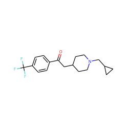 O=C(CC1CCN(CC2CC2)CC1)c1ccc(C(F)(F)F)cc1 ZINC000013729921