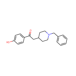 O=C(CC1CCN(Cc2ccccc2)CC1)c1ccc(O)cc1 ZINC000013729898