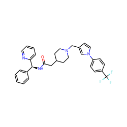 O=C(CC1CCN(Cc2ccn(-c3ccc(C(F)(F)F)cc3)c2)CC1)N[C@@H](c1ccccc1)c1ccccn1 ZINC000043120042