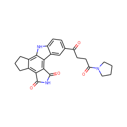 O=C(CCC(=O)N1CCCC1)c1ccc2[nH]c3c4c(c5c(c3c2c1)C(=O)NC5=O)CCC4 ZINC000073223417