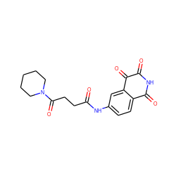 O=C(CCC(=O)N1CCCCC1)Nc1ccc2c(c1)C(=O)C(=O)NC2=O ZINC000013683277