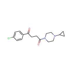 O=C(CCC(=O)N1CCN(C2CC2)CC1)c1ccc(Cl)cc1 ZINC000013561098