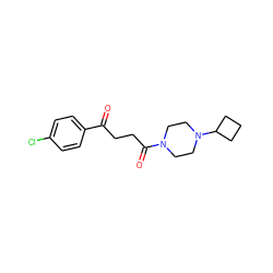 O=C(CCC(=O)N1CCN(C2CCC2)CC1)c1ccc(Cl)cc1 ZINC000013561099