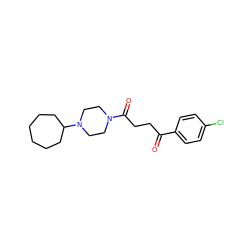 O=C(CCC(=O)N1CCN(C2CCCCCC2)CC1)c1ccc(Cl)cc1 ZINC000013561101