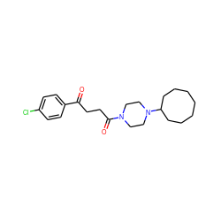 O=C(CCC(=O)N1CCN(C2CCCCCCC2)CC1)c1ccc(Cl)cc1 ZINC000013561102