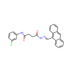 O=C(CCC(=O)Nc1cccc(Cl)c1)N/N=C/c1c2ccccc2cc2ccccc12 ZINC000003083921