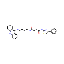 O=C(CCC(=O)Nc1nc(-c2ccccc2)cs1)NCCCCNc1c2c(nc3ccccc13)CCCC2 ZINC000095577316