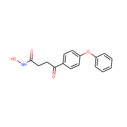 O=C(CCC(=O)c1ccc(Oc2ccccc2)cc1)NO ZINC000028527464