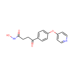 O=C(CCC(=O)c1ccc(Oc2ccncc2)cc1)NO ZINC000028528174