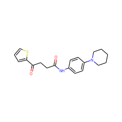 O=C(CCC(=O)c1cccs1)Nc1ccc(N2CCCCC2)cc1 ZINC000005560683