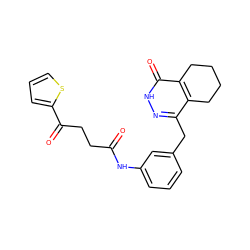 O=C(CCC(=O)c1cccs1)Nc1cccc(Cc2n[nH]c(=O)c3c2CCCC3)c1 ZINC000167733869