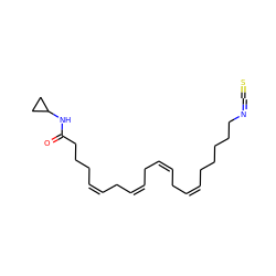 O=C(CCC/C=C\C/C=C\C/C=C\C/C=C\CCCCCN=C=S)NC1CC1 ZINC000013674224