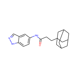 O=C(CCC12CC3CC(CC(C3)C1)C2)Nc1ccc2[nH]ncc2c1 ZINC000027328574