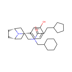 O=C(CCC1CCCC1)N(CCN1[C@H]2CC[C@@H]1C[C@H](c1cccc(O)c1)C2)CC1CCCCC1 ZINC000117299952