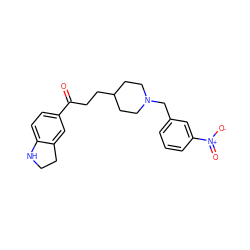 O=C(CCC1CCN(Cc2cccc([N+](=O)[O-])c2)CC1)c1ccc2c(c1)CCN2 ZINC000013737847