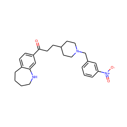 O=C(CCC1CCN(Cc2cccc([N+](=O)[O-])c2)CC1)c1ccc2c(c1)NCCCC2 ZINC000013737868