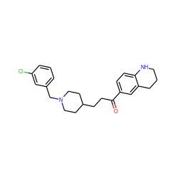 O=C(CCC1CCN(Cc2cccc(Cl)c2)CC1)c1ccc2c(c1)CCCN2 ZINC000026376529