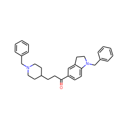 O=C(CCC1CCN(Cc2ccccc2)CC1)c1ccc2c(c1)CCN2Cc1ccccc1 ZINC000013737836