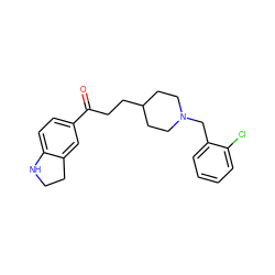 O=C(CCC1CCN(Cc2ccccc2Cl)CC1)c1ccc2c(c1)CCN2 ZINC000013737843