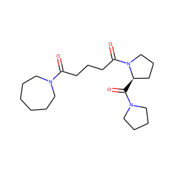 O=C(CCCC(=O)N1CCC[C@H]1C(=O)N1CCCC1)N1CCCCCC1 ZINC000013648161