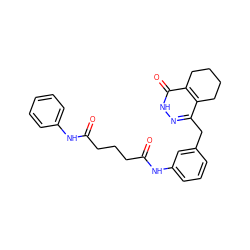 O=C(CCCC(=O)Nc1cccc(Cc2n[nH]c(=O)c3c2CCCC3)c1)Nc1ccccc1 ZINC000168180073