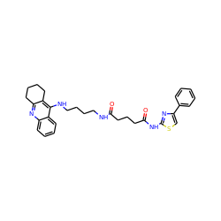 O=C(CCCC(=O)Nc1nc(-c2ccccc2)cs1)NCCCCNc1c2c(nc3ccccc13)CCCC2 ZINC000095573705