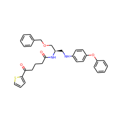 O=C(CCCC(=O)c1cccs1)N[C@H](CNc1ccc(Oc2ccccc2)cc1)COCc1ccccc1 ZINC000084635765