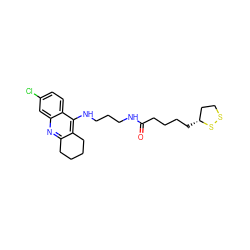 O=C(CCCC[C@@H]1CCSS1)NCCCNc1c2c(nc3cc(Cl)ccc13)CCCC2 ZINC000013607690