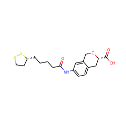 O=C(CCCC[C@@H]1CCSS1)Nc1ccc2c(c1)CO[C@H](C(=O)O)C2 ZINC000042922716