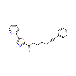 O=C(CCCCC#Cc1ccccc1)c1ncc(-c2ccccn2)o1 ZINC000013611941