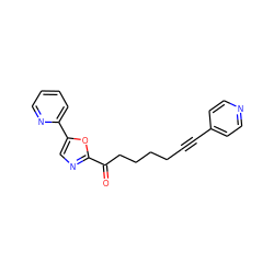 O=C(CCCCC#Cc1ccncc1)c1ncc(-c2ccccn2)o1 ZINC000014979961