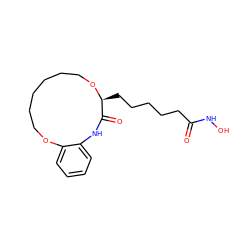 O=C(CCCCC[C@@H]1OCCCCCCOc2ccccc2NC1=O)NO ZINC000066251114