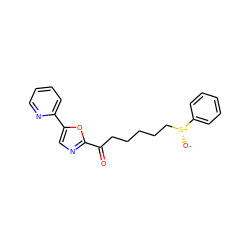 O=C(CCCCC[S@@+]([O-])c1ccccc1)c1ncc(-c2ccccn2)o1 ZINC000014980073